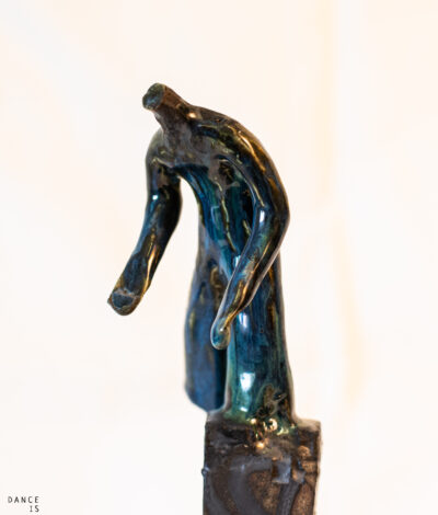Emotive Ceramic Dancer Sculpture – Tall Figurine on Pedestal