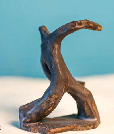 Black Ceramic Dancer Figurine – Modern Sculpture Inspired by Movement
