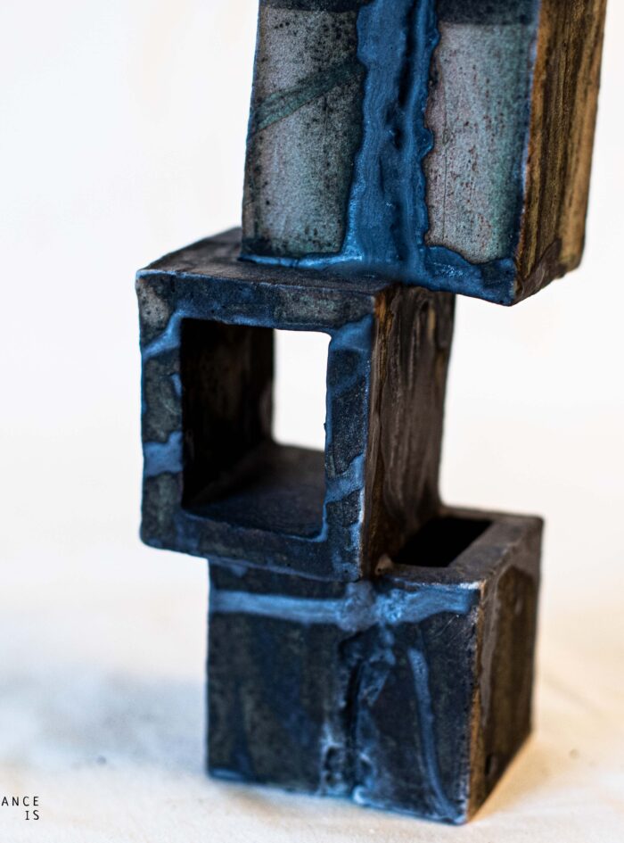 sculptural design black vase