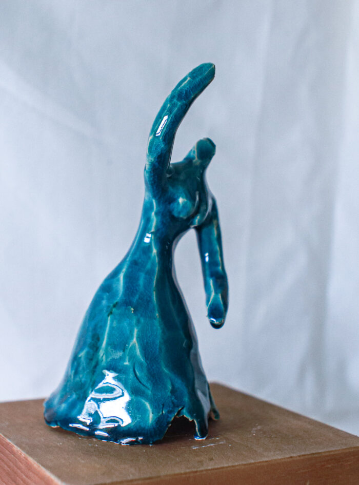 ceramic dancer blue cracle glaze (3 of 9)
