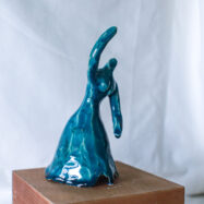 ceramic dancer blue cracle glaze (3 of 9)